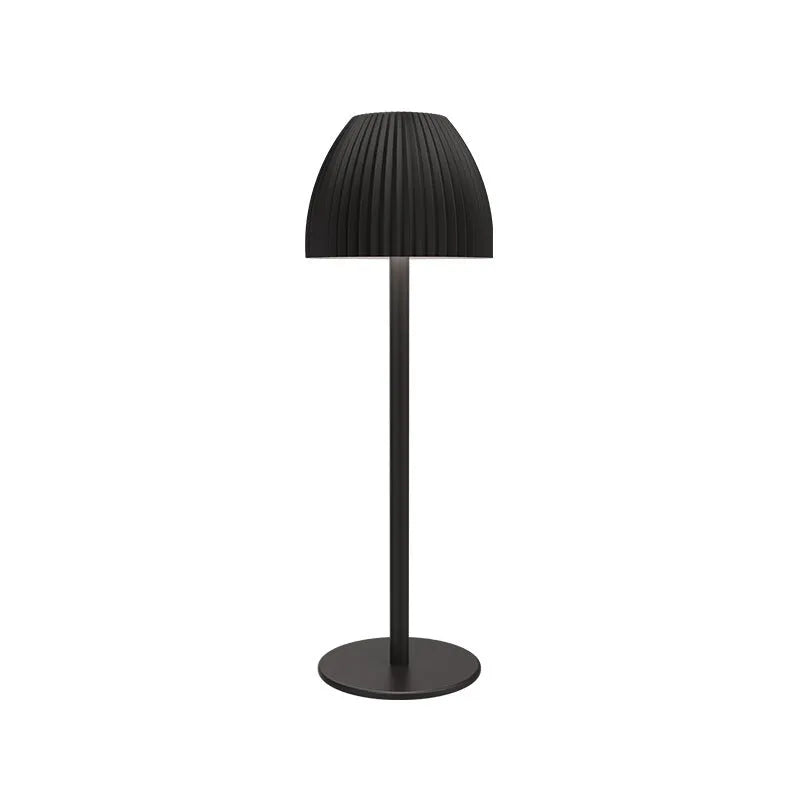 Modern dimmable night lamp with thin round base in black or white for dining room and bedroom