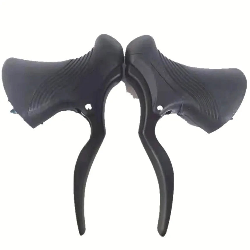 Aluminium alloy road bicycle brake handles in black or black silver finish