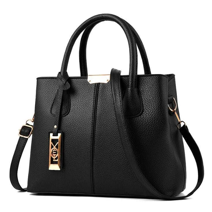 Women's large capacity soft PU leather shoulder bag in horizontal square shape with single strap