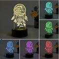 Custom dream catcher USB night light with acrylic shade and black base showing colourful lighting modes