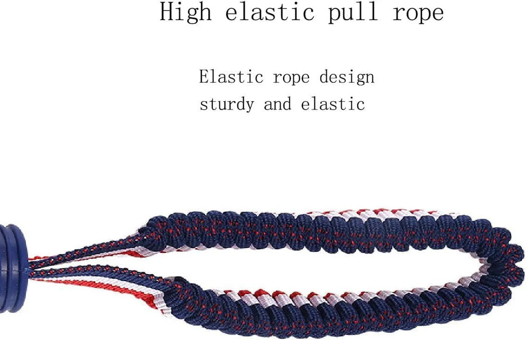 Blue and red natural rubber dog ball with rope toy for medium and small dogs