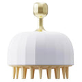 Green silicone pet bath massage brush with dual-sided head and drain holes
