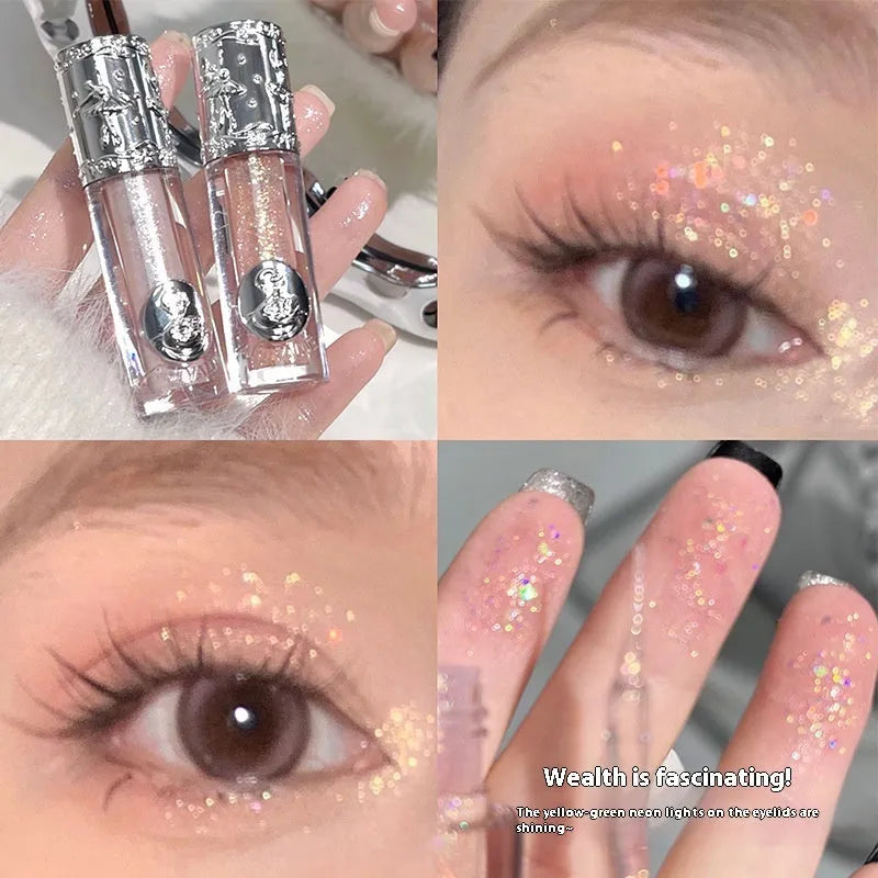 Ballet Liquid Eye Shadow product showing five colour options: Sakura Field, Doll Log, Butterfly Paradise, Nutcracker, and Pillow Fairy Tale