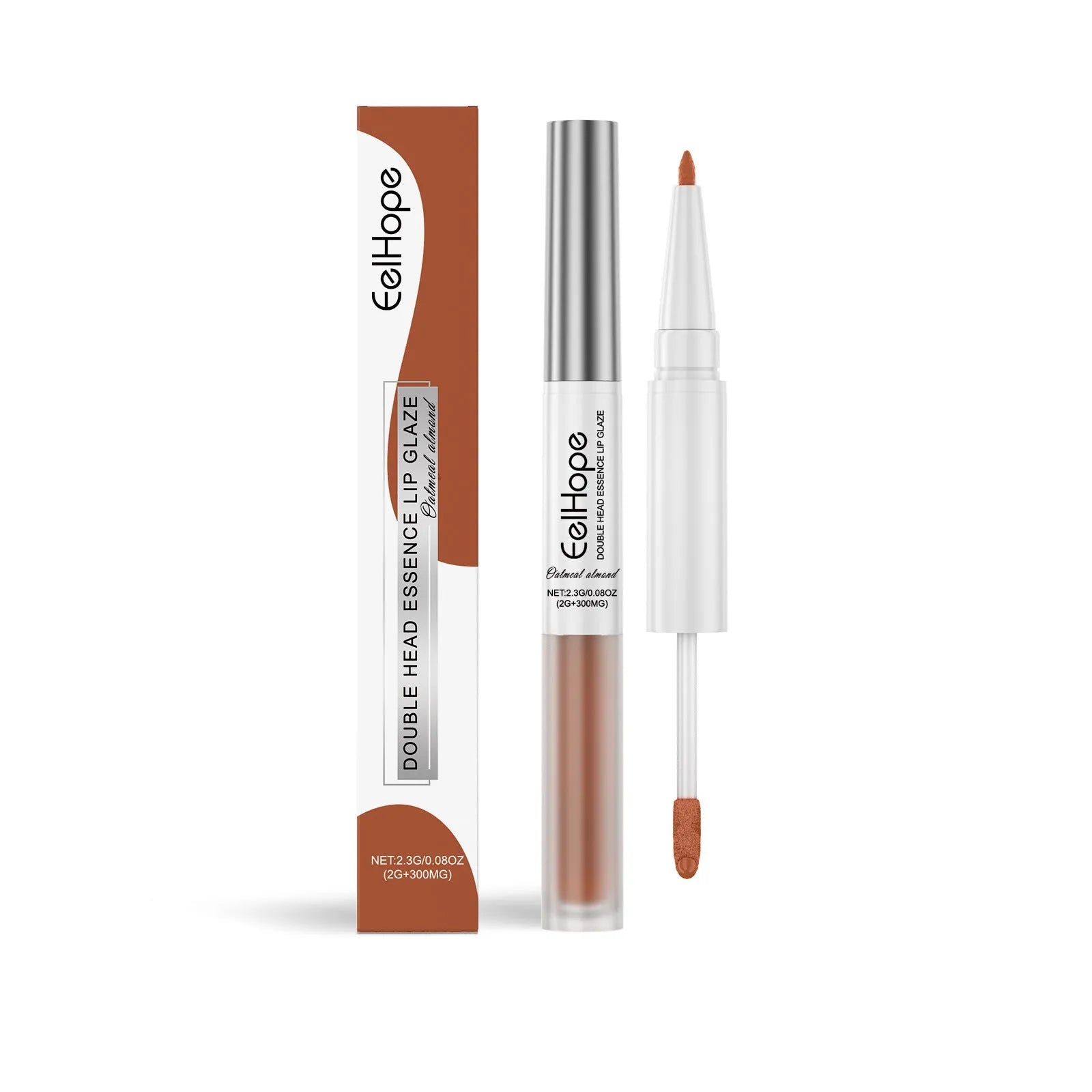 Double-headed lip liner and lacquer pen with three lip colour shades