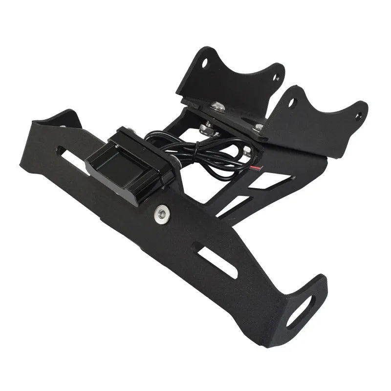 Black aluminium alloy Honda motorcycle rear licence plate bracket with short tail fixed mount design