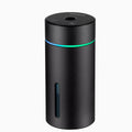 Black aluminium car air humidifier and essential oil diffuser with USB cable