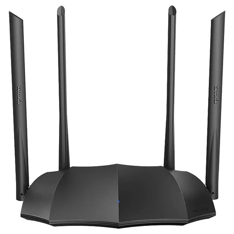 AC8 dual-band wireless router with Gigabit ports measuring 365mm by 286mm by 70mm