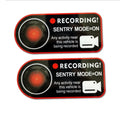 Tesla Sentinel Mode warning stickers PVC electrostatic vinyl 11x5cm English version