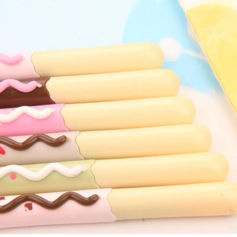 Plastic realistic biscuit black fountain pen with erasable gel ink and 0.38mm tip