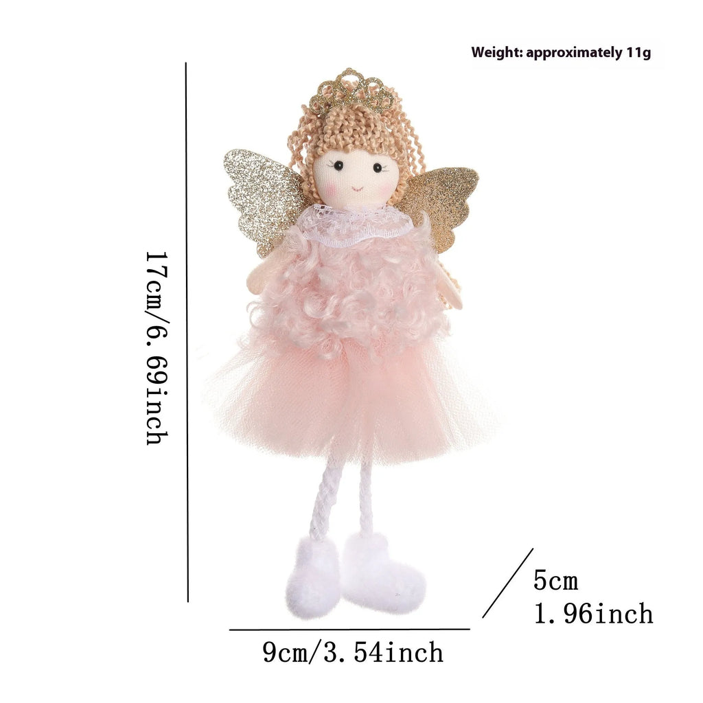 Christmas angel girl cloth pendant for high ponytail hair decoration in three colour styles