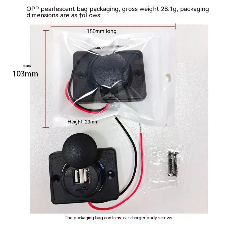 Black 12V dual USB car charger with 3.1A output for vehicle and RV use