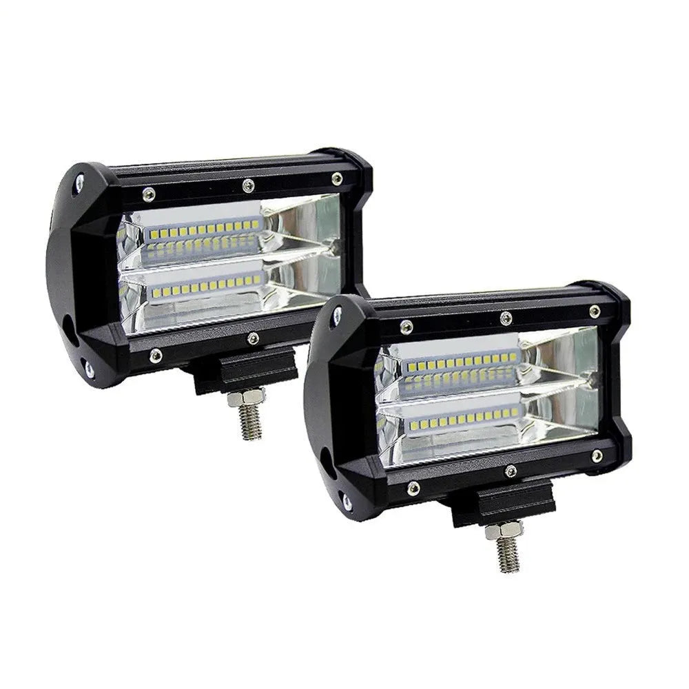 Black 5-inch LED work light with die-cast aluminium shell and 24 LED array for vehicle mounting