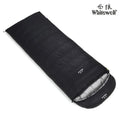 Black outdoor sleeping bag with goose down filler and envelope structure for adult camping use