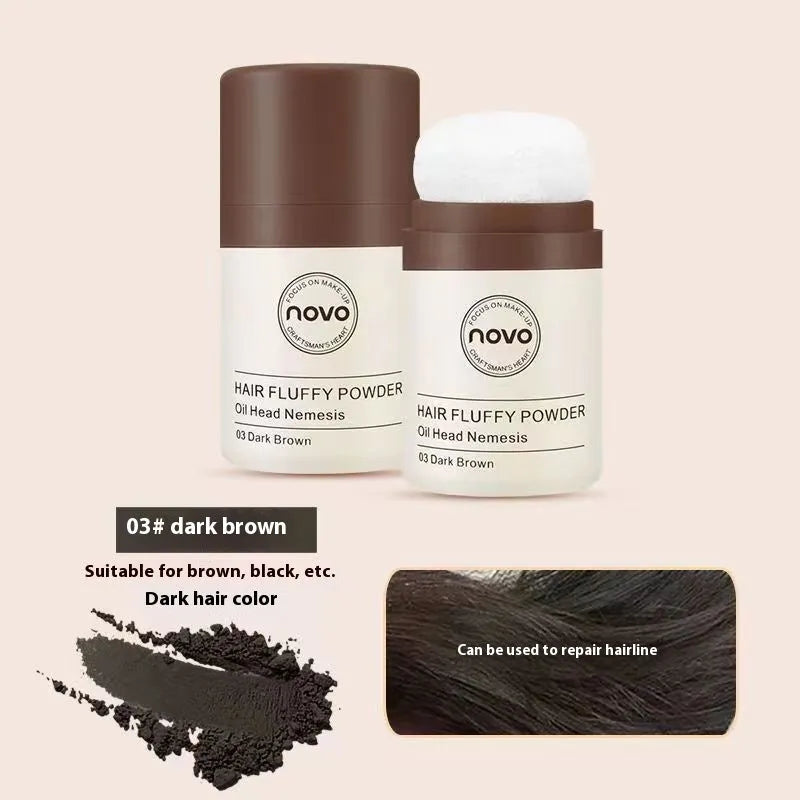 Oil control mattifying powder compact for face and hairline application in natural colour