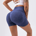 Women's seamless yoga shorts in quick-dry nylon fabric for fitness training, available in multiple colours