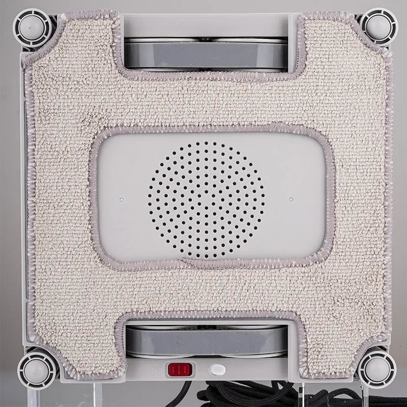 White intelligent window cleaning robot for high-rise windows with app and voice control features