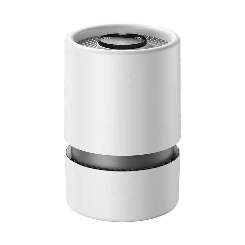 White simple-style desktop USB air purifier model EJ-JHQ101 with Type-C cable.