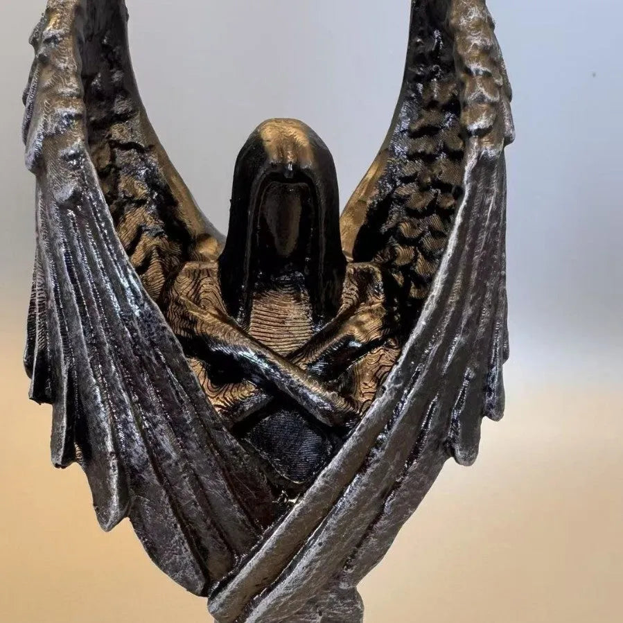 Dark angel resin ornament statue measuring 17cm tall on a display surface.