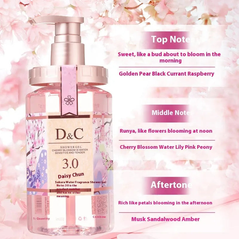 Sakura shampoo conditioner shower gel 500ml set with cherry blossom fragrance