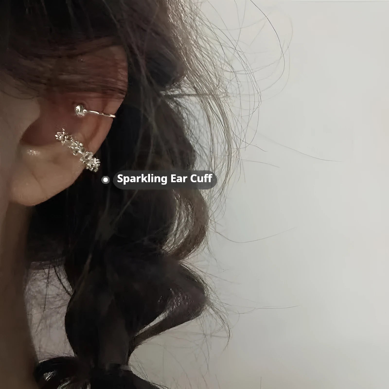Alloy irregular frosty geometric ear clip earrings with double clip mechanism