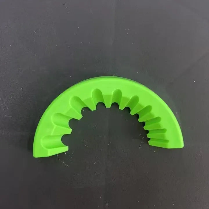 Angle grinder grinding bit bracket holder in yellow, green, and black colours with adjustable clamp.