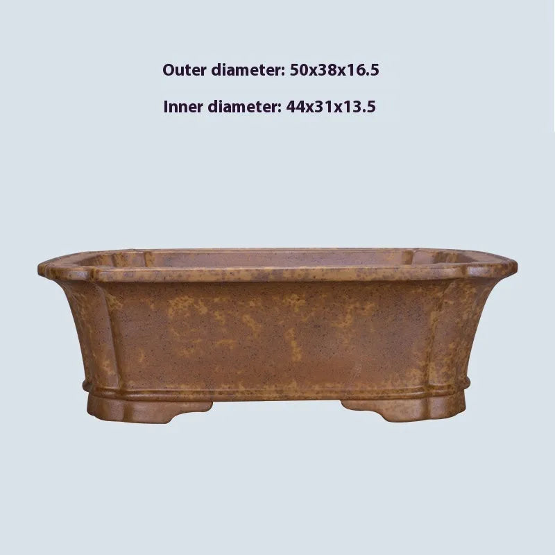 Large rectangular purple sand flowerpot with modern simple style on floor