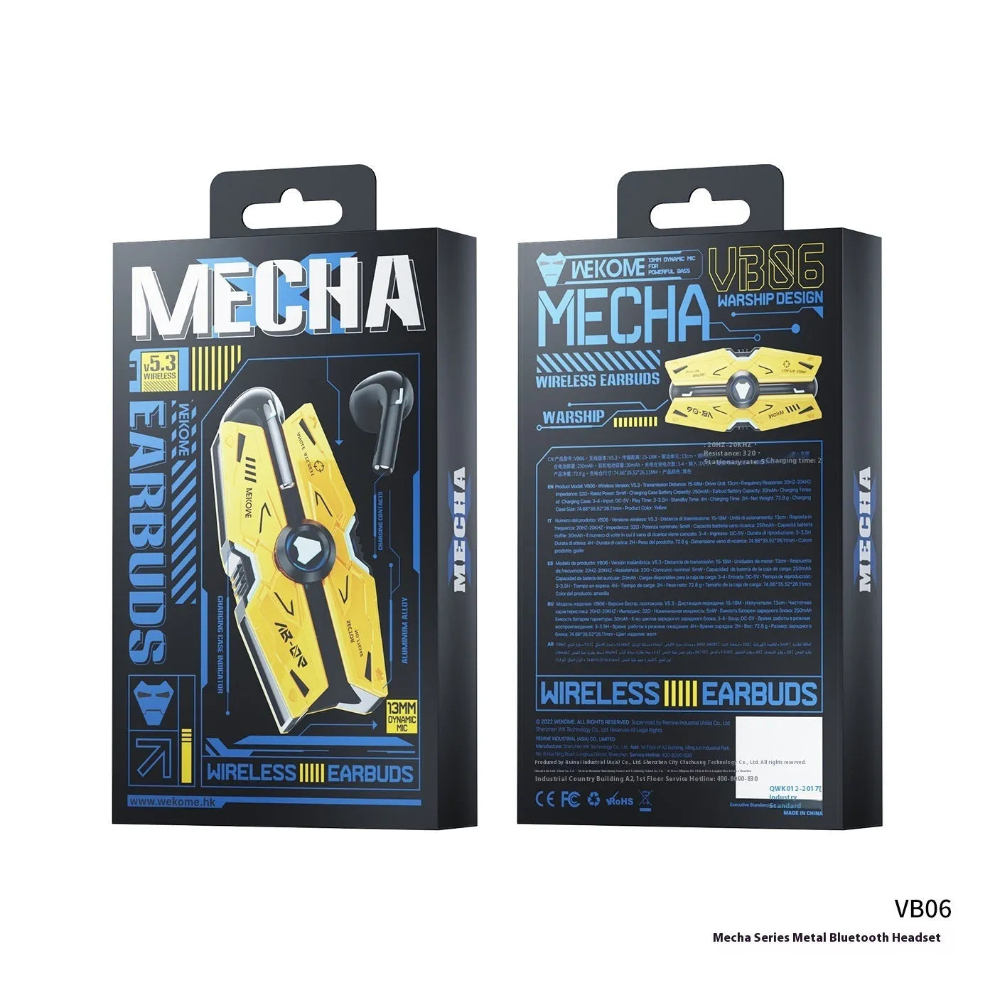 Mech Battleship Bluetooth headset in tarnish with metal construction and e-sports low latency chip