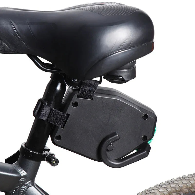 Black plastic resin bicycle trailer rope with universal attachment clips for child bike trailers