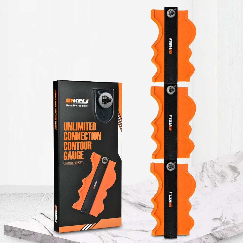 10-inch contour gauge with lock belt mechanism for infinite splicing profile measurement