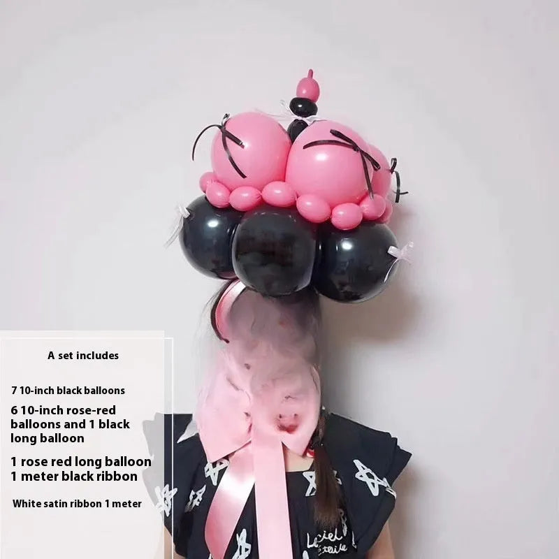 DIY balloon bouquet kit for cake decoration with round balloons in multiple colour options
