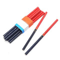 Red and blue two-colour carpenter's pencil in round wooden design - 10 piece pack