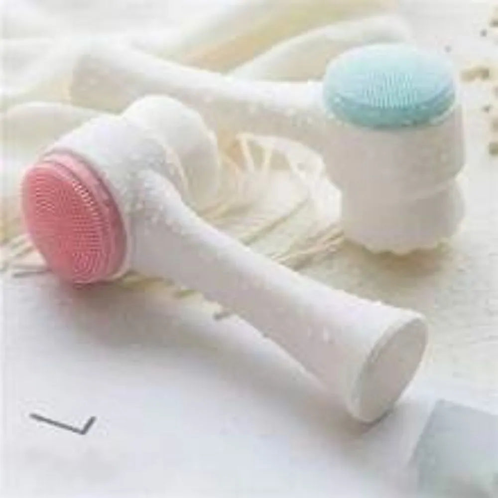 Blue nylon pet paw brush for dog and cat grooming measuring 13.5cm with soft bristles