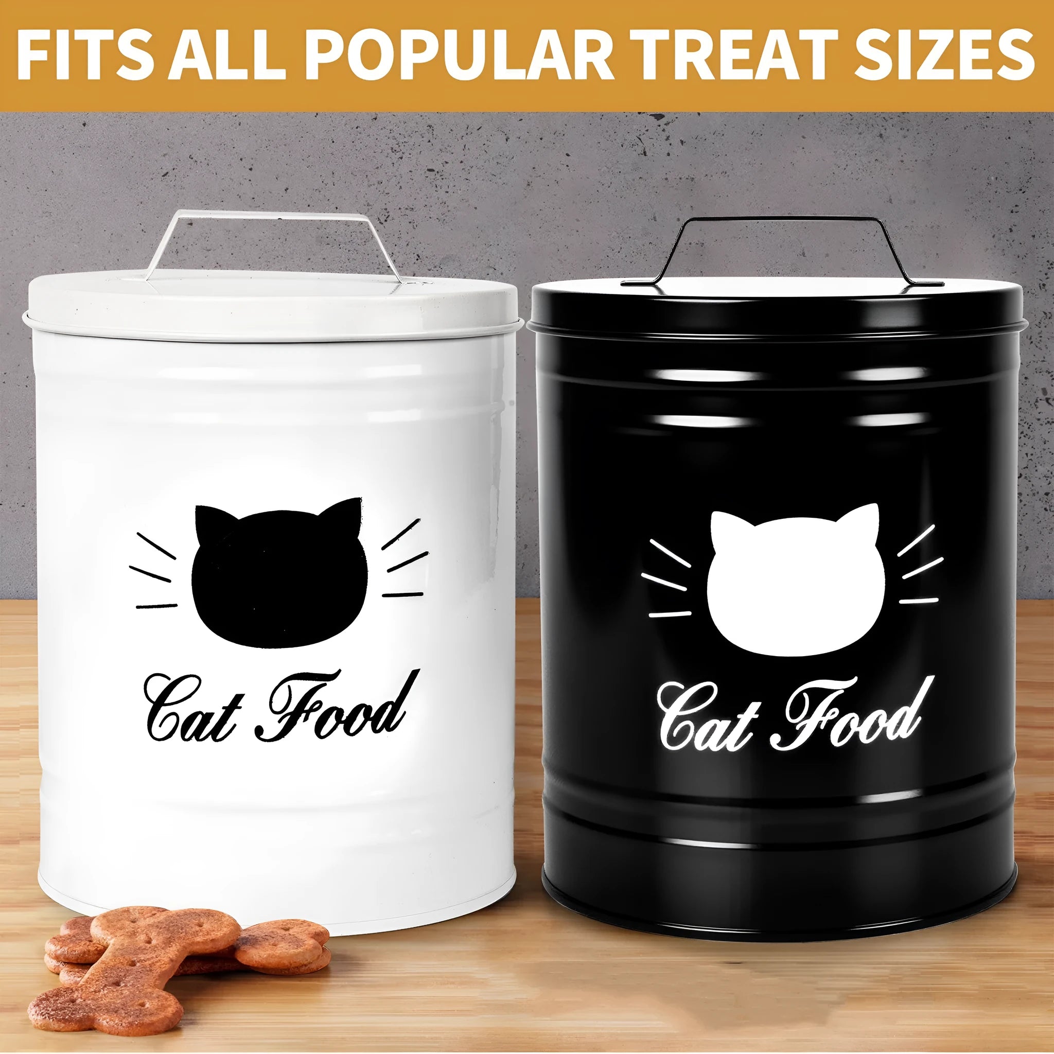 Round iron sheet storage tin with 301-500ml capacity for pantry organisation