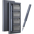 25-in-one magnetic screwdriver set with knurled handle and chrome vanadium steel bits.