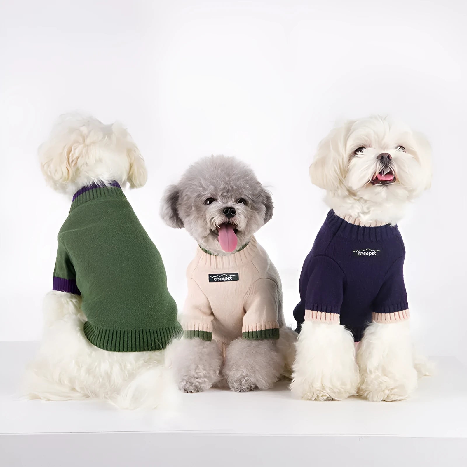 British-style two-leg dog sweater in wool blend material for winter warmth