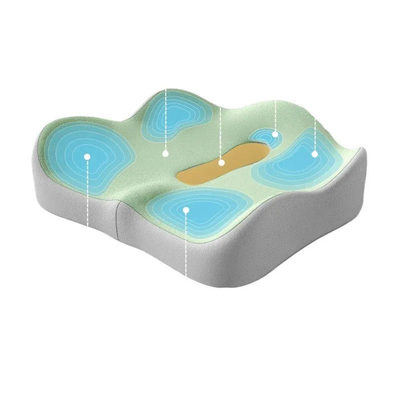 Memory foam seat cushion with lumbar support design in solid colour options