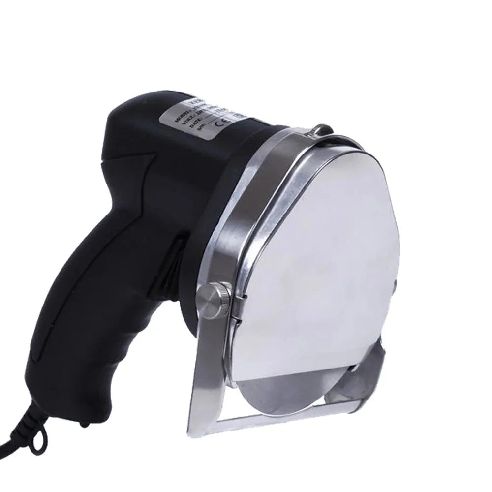 Black KS-100E electric meat cleaver with 80W motor for turkey barbecue preparation.