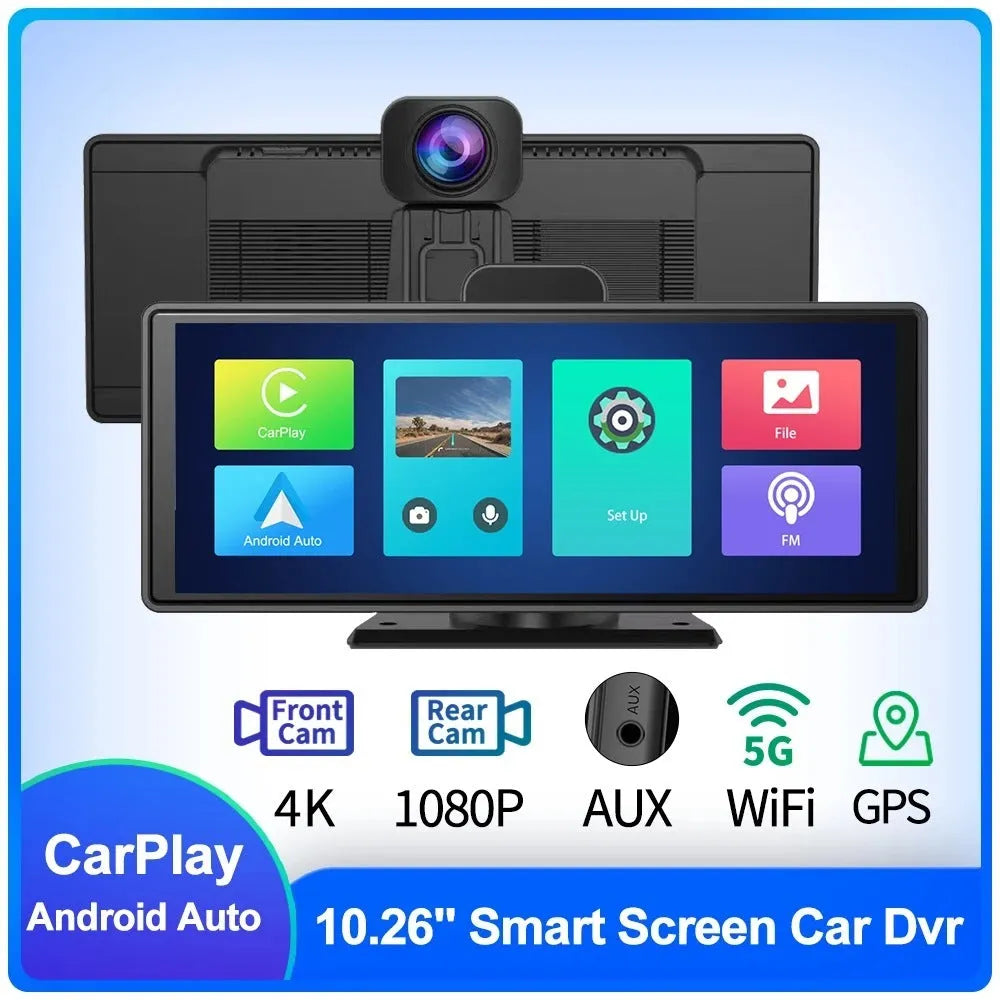 12-inch touch screen car DVR unit with front and rear cameras for vehicle recording