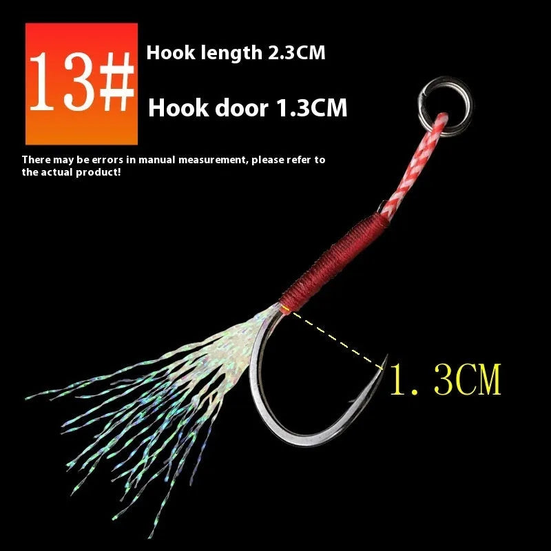 Bright wire iron plate single fishhook for sea fishing in sizes 9 through 14