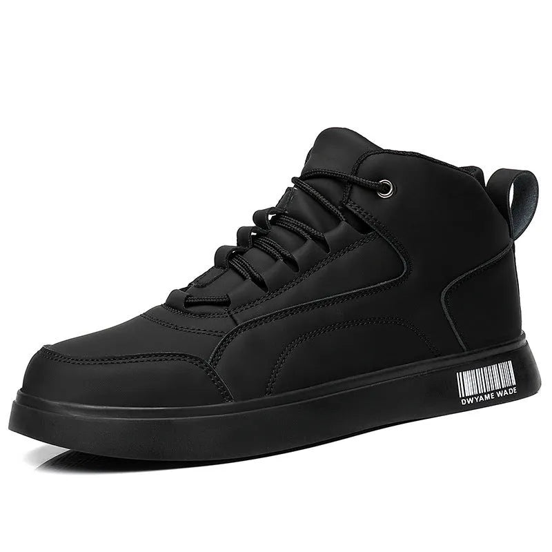 Men's white low-top casual sports shoes with rubber soles and round toe design