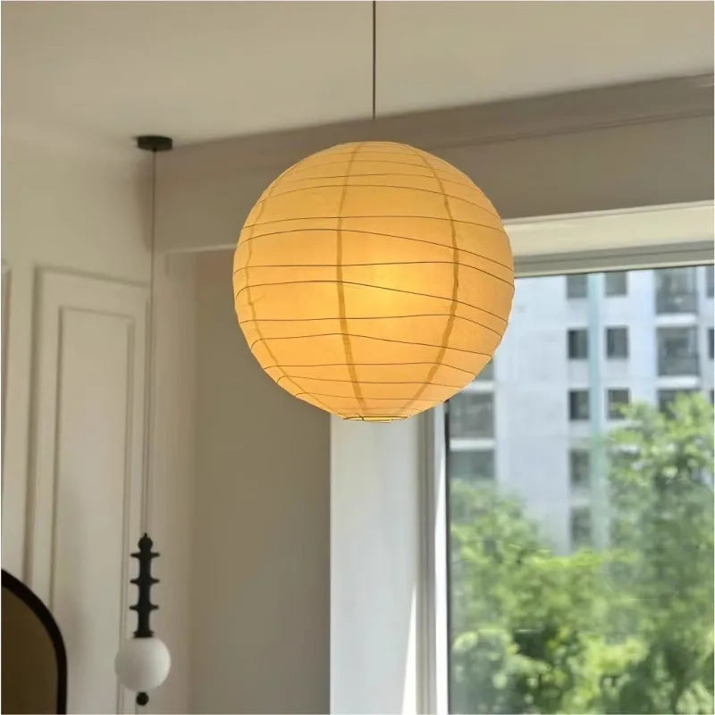 Japanese rice paper chandelier in 30cm and 45cm sizes with three colour-changing light modes