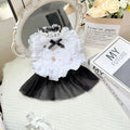White polyester princess-style waltz gauze skirt pet clothing for small dogs on size chart