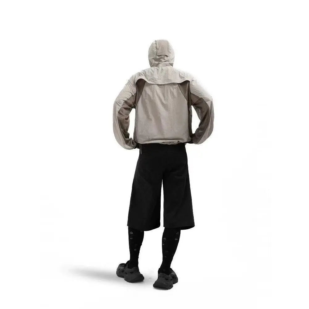 Thin mesh stitching sun protective clothing in nylon fabric shown in desert brown colour