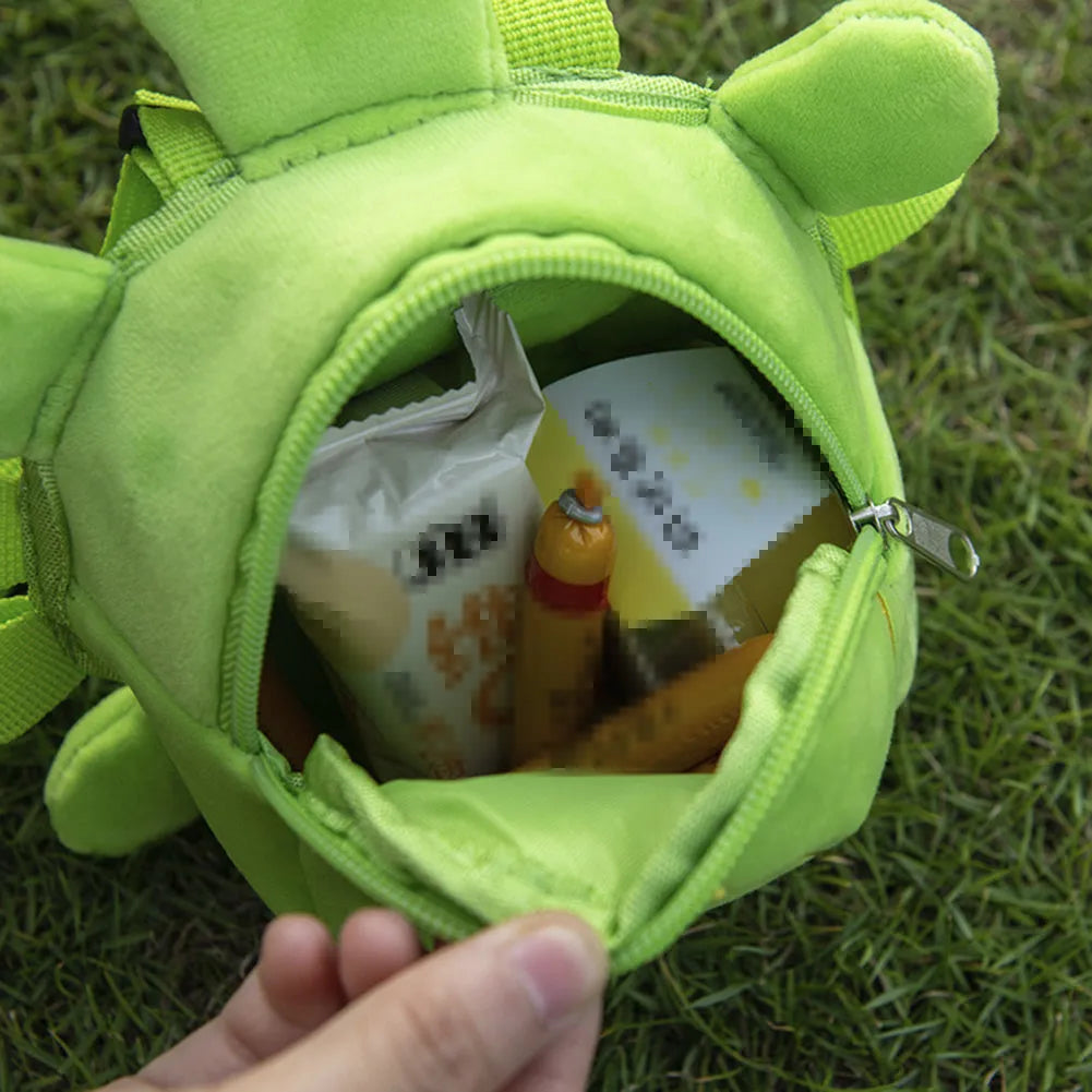 Cartoon turtle shape dog backpack harness vest with metal zipper in velvet material
