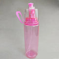 600ml spray water bottle in pink with mist spray function for cycling and outdoor use