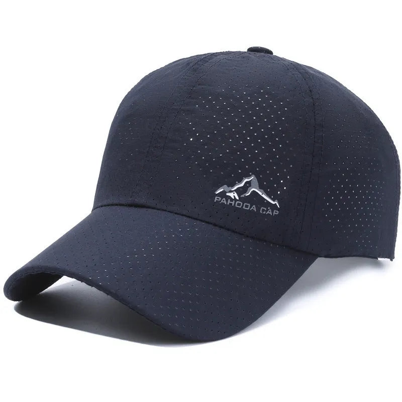 Korean-style adjustable baseball cap in dome crown design with hollow printing, available in multiple colours