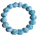 Blue bodhi bracelet with natural crystal sea-pattern stones and pearl accents in Maillard style