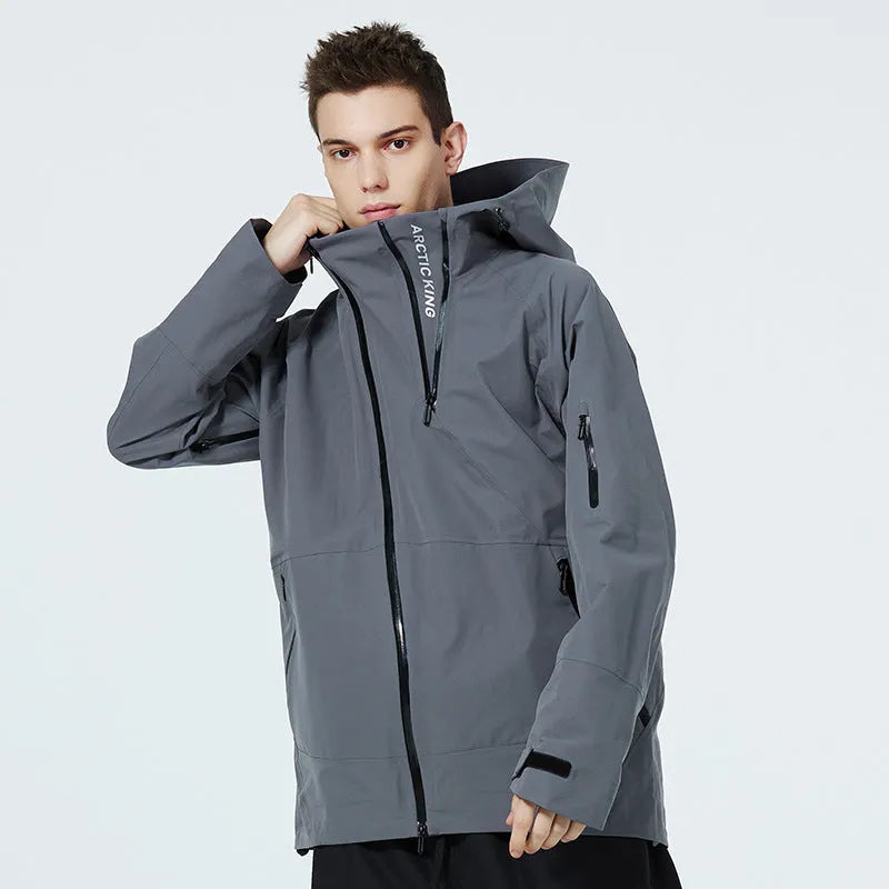 Yellow and black windproof waterproof ski suit for men and women winter sports