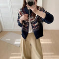 Ethnic style heavy industry jacquard pullover sweater with 3D effect pattern in beige apricot colour