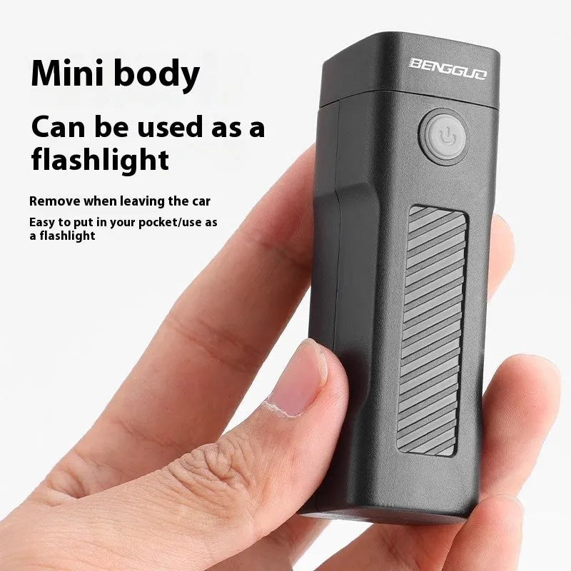 USB rechargeable bicycle headlight mounted on bike handlebars with 100 lumens brightness for night riding